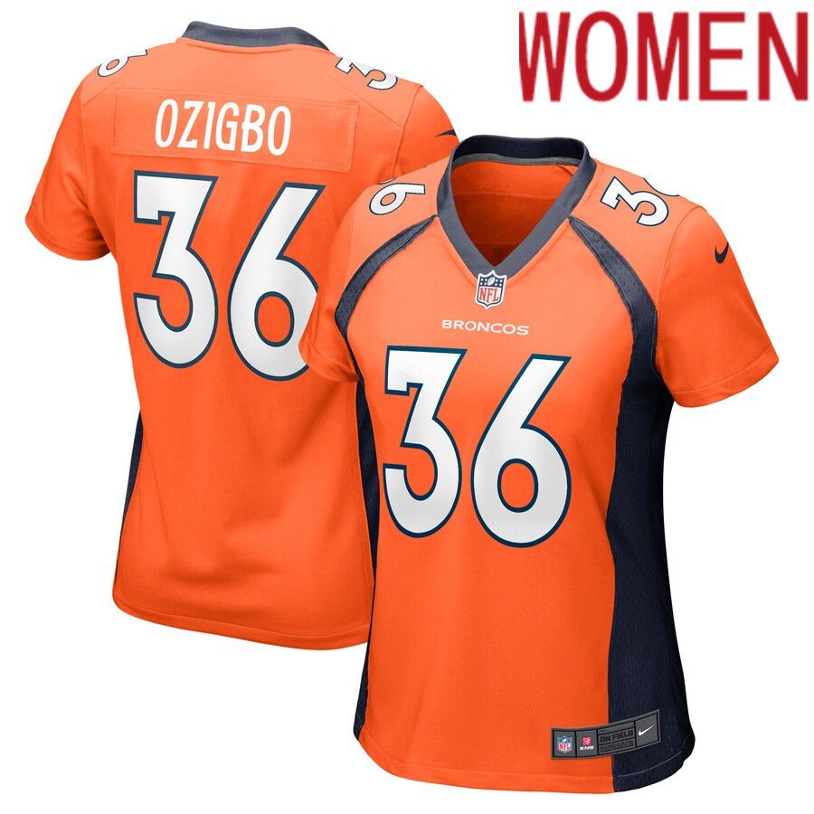 Women Denver Broncos #36 Devine Ozigbo Nike Orange Game Player NFL Jersey